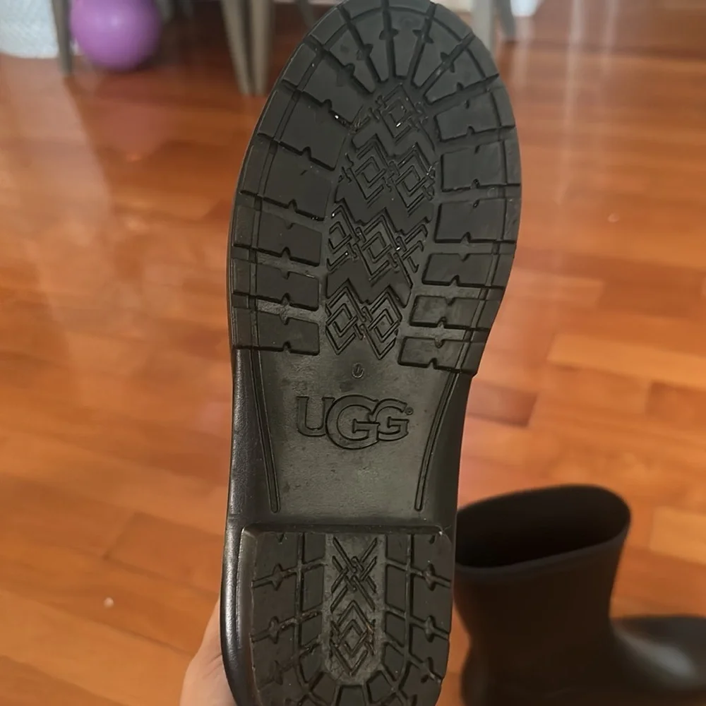 Ugg black rain boots size 10